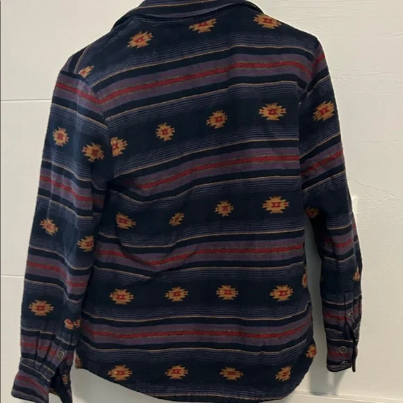 Ariat Navy Quilted Southwestern Pattern Shirt Jacket - Picture 3 of 3